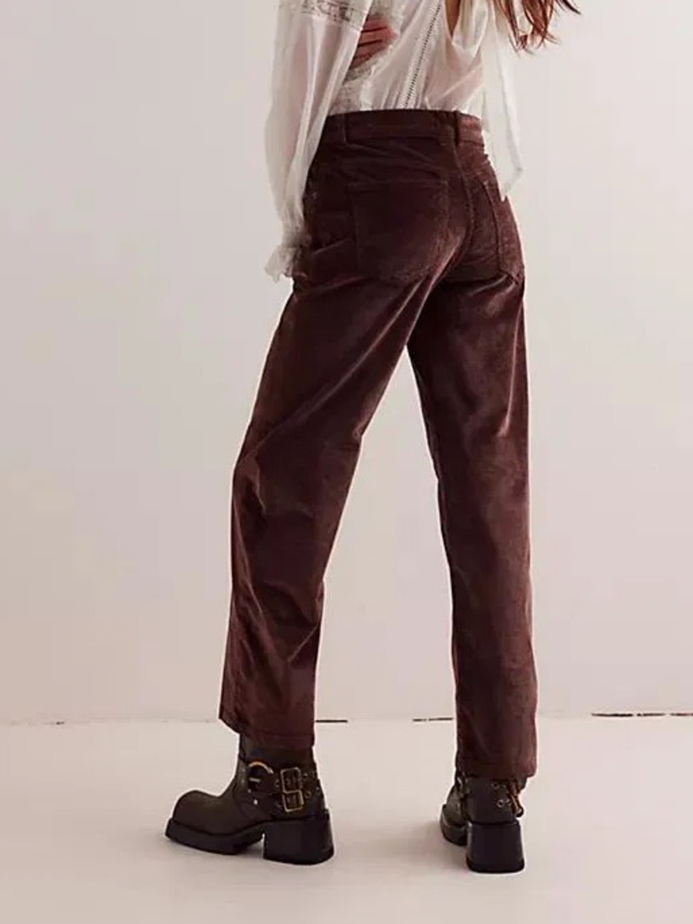 Free People Risk Taker Brown Corduroy Straight Leg Pants 27